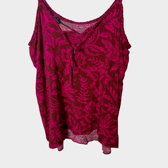 Torrid Cottage Boho Leaf Print Braided Strap Tank Top Large NWT Tropical Summer - Picture 10 of 13